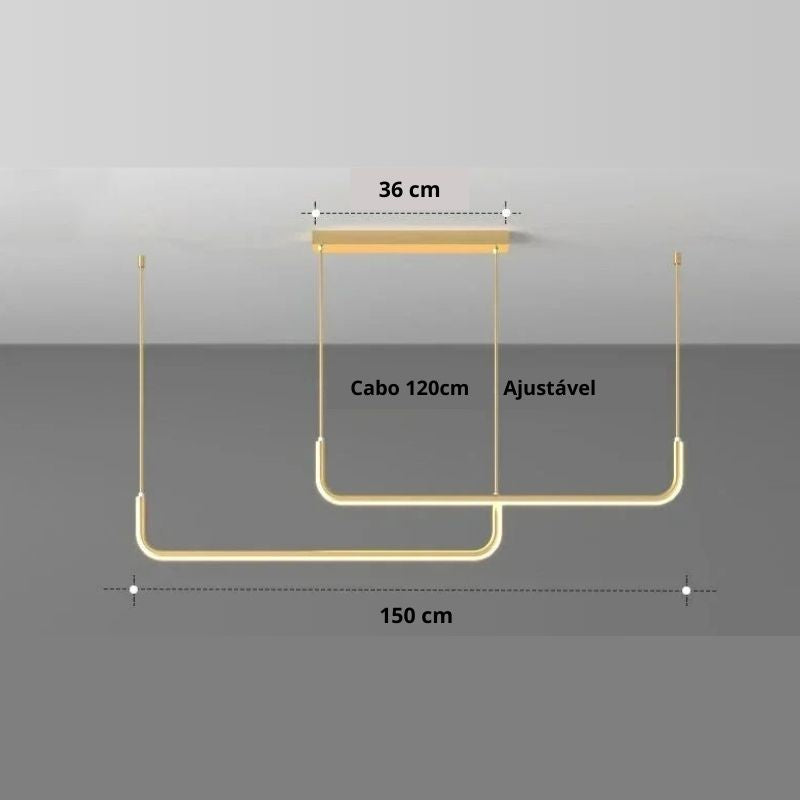 Lustre Pendente Moderno Lume Arc