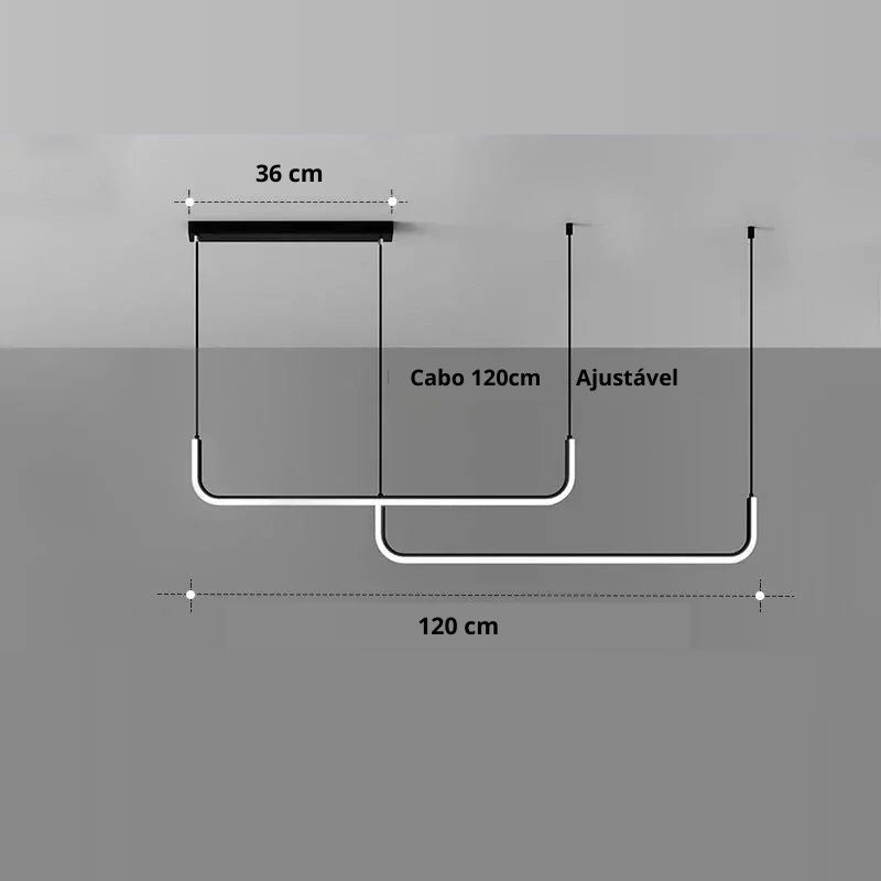 Lustre Pendente Moderno Lume Arc