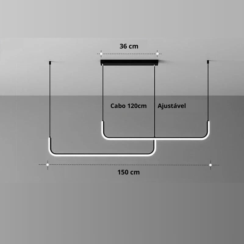 Lustre Pendente Moderno Lume Arc