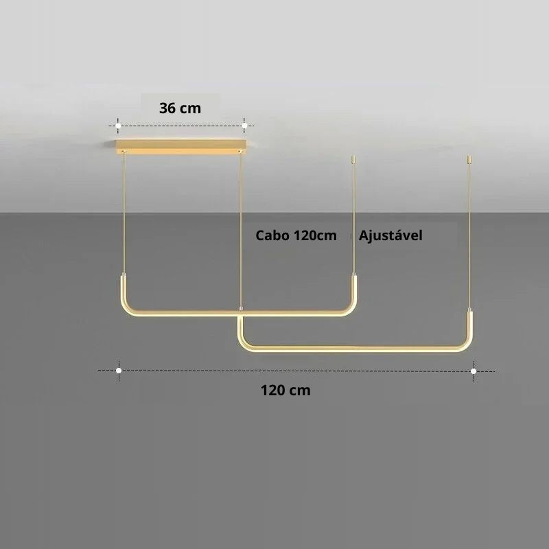 Lustre Pendente Moderno Lume Arc