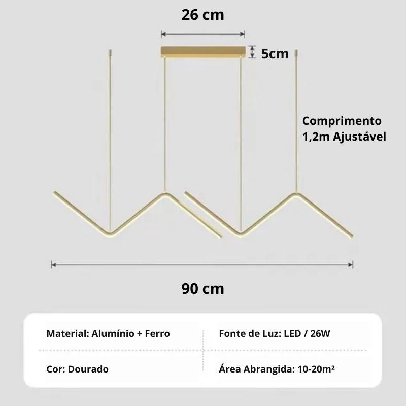 Lustre Pendente Vertex Glow - 90cm