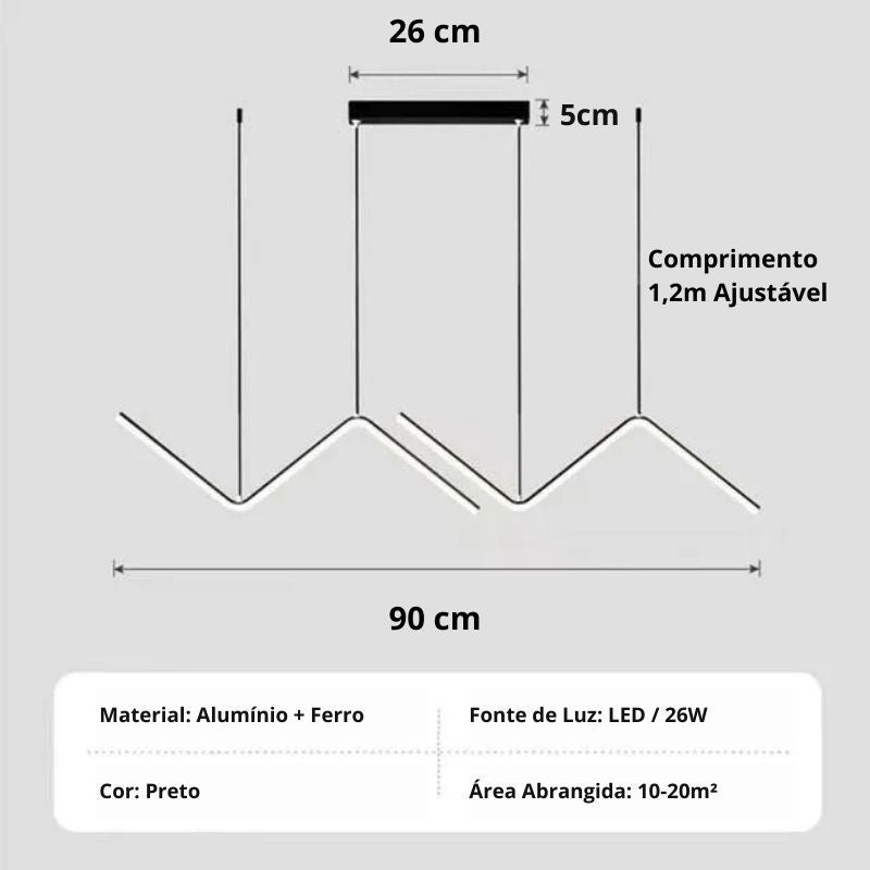 Lustre Pendente Vertex Glow - 90cm
