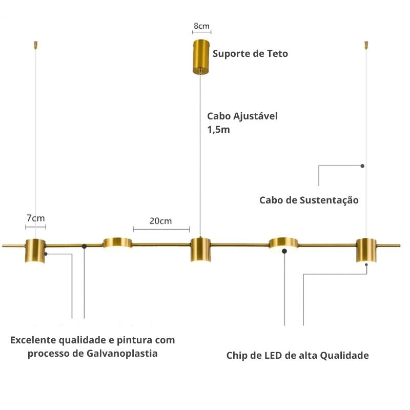 Lustre Pendente Arcus Led