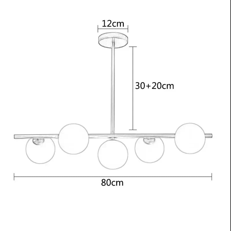 Lustre Pendente Polaris Beam - 5 Lâmpadas