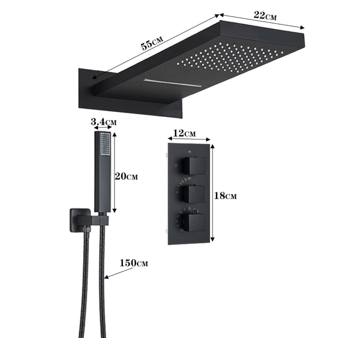 Chuveiro Retangular Termostático - Estilo Contemporâneo