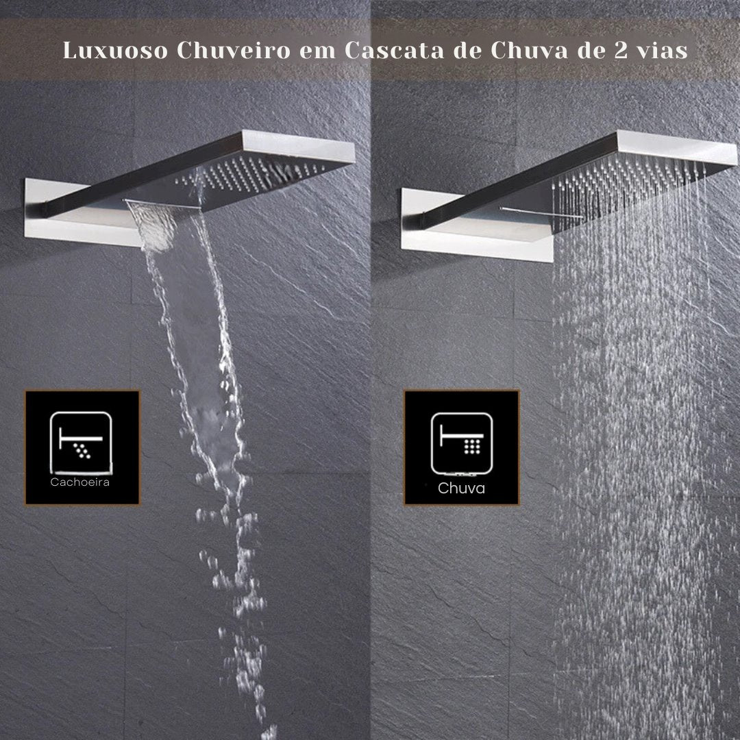 Chuveiro Retangular Termostático - Estilo Contemporâneo