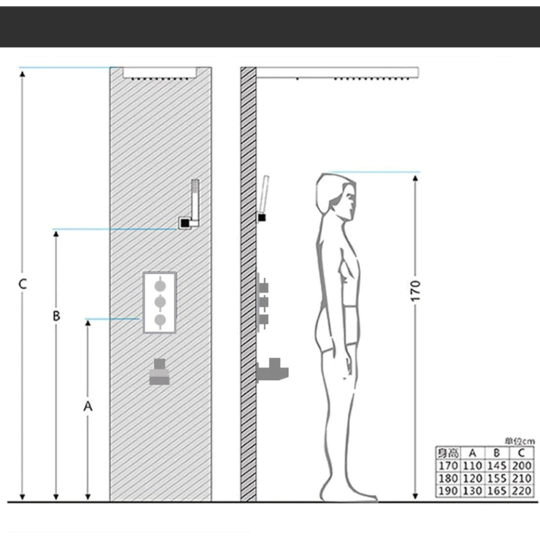 Chuveiro Retangular Termostático - Estilo Contemporâneo